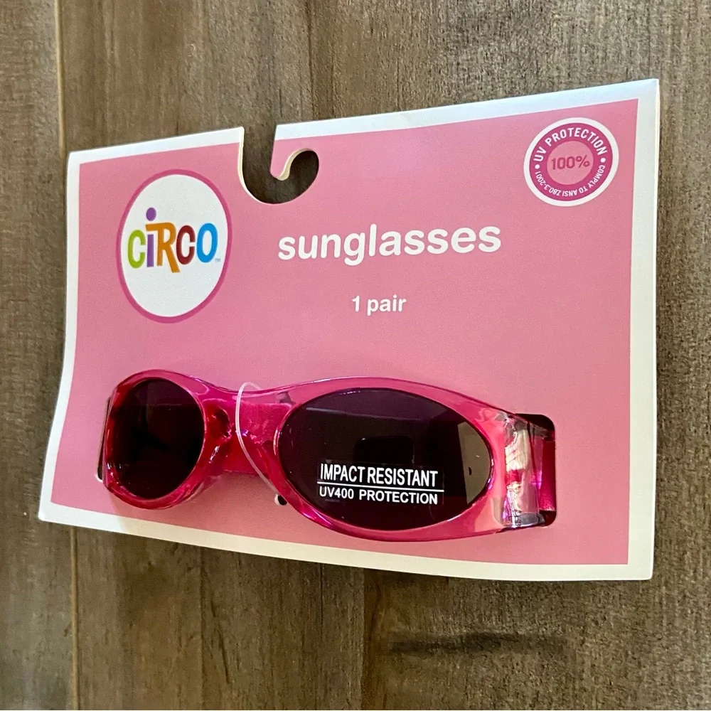 Circo Baby Toddler Sunglasses in Pink w/Flexible Adjustable Band UV Protecting